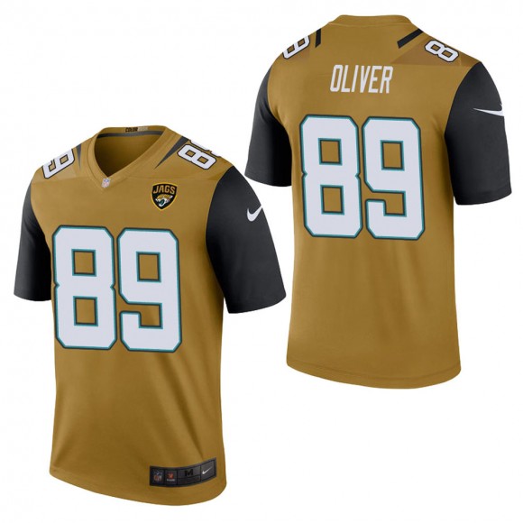 Men's Jacksonville Jaguars Josh Oliver Bold Gold Color Rush Legend Jersey