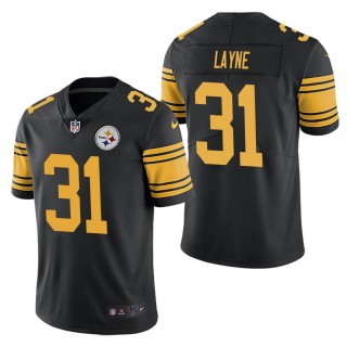 Men's Pittsburgh Steelers Justin Layne Black Color Rush Limited Jersey