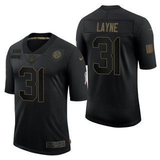 Men's Pittsburgh Steelers Justin Layne Black Salute to Service Jersey