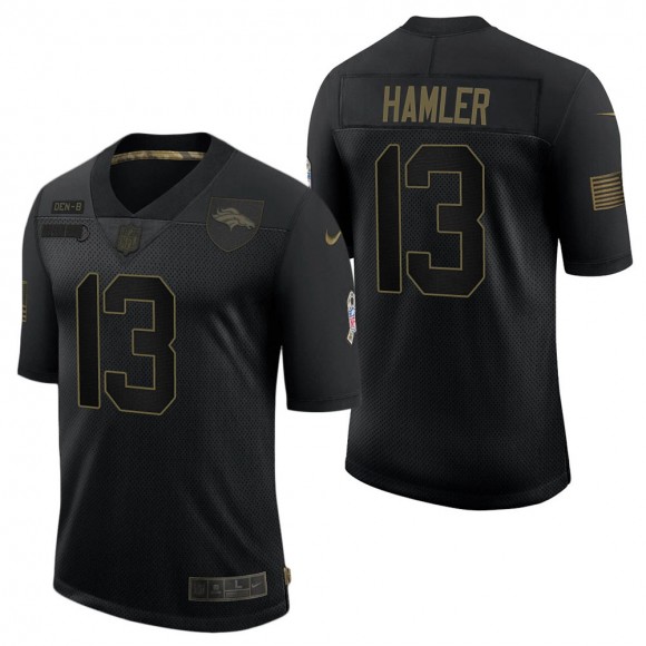 Men's Denver Broncos K.J. Hamler Black Salute to Service Jersey