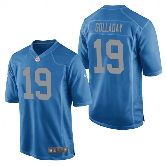 Men's Detroit Lions Kenny Golladay Blue Throwback Game Jersey