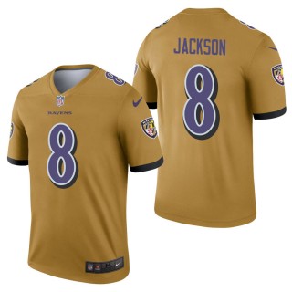 Men's Baltimore Ravens Lamar Jackson Gold Inverted Legend Jersey