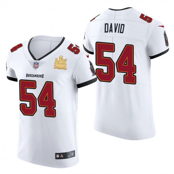 Men's Tampa Bay Buccaneers Lavonte David White Super Bowl LV Champions Jersey