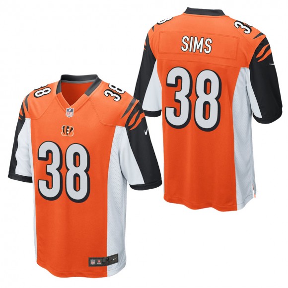 Men's Cincinnati Bengals LeShaun Sims Orange Game Jersey