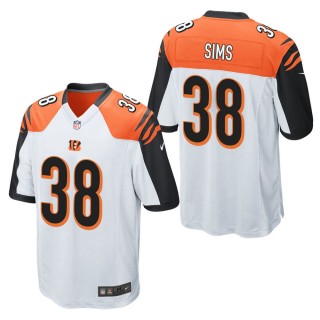 Men's Cincinnati Bengals LeShaun Sims White Game Jersey