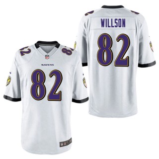 Men's Baltimore Ravens Luke Willson White Game Jersey