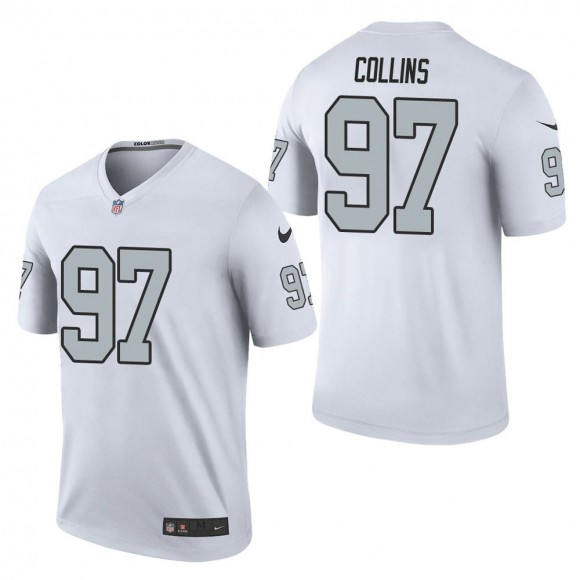 Men's Las Vegas Raiders Maliek Collins White Color Rush Legend Jersey