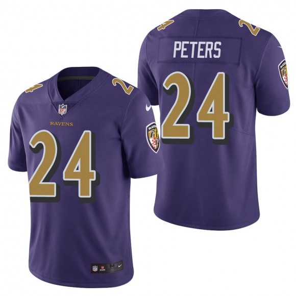 Men's Baltimore Ravens Marcus Peters Purple Color Rush Limited Jersey