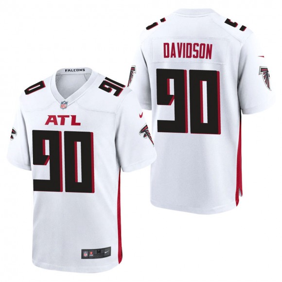 Men's Atlanta Falcons Marlon Davidson White Game Jersey