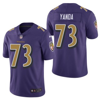 Men's Baltimore Ravens Marshal Yanda Purple Color Rush Limited Jersey