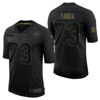 Men's Baltimore Ravens Marshal Yanda Black Salute to Service Jersey