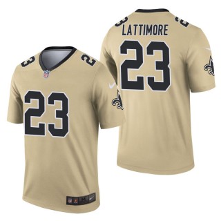 Men's New Orleans Saints Marshon Lattimore Gold Inverted Legend Jersey