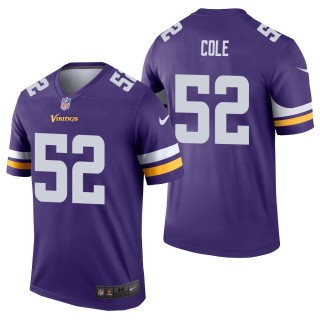 Men's Minnesota Vikings Mason Cole Purple Legend Jersey