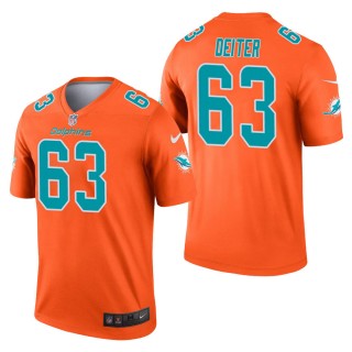 Men's Miami Dolphins Michael Deiter Orange Inverted Legend Jersey