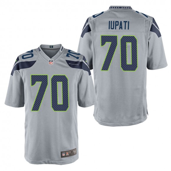 Men's Seattle Seahawks Mike Iupati Gray Game Jersey