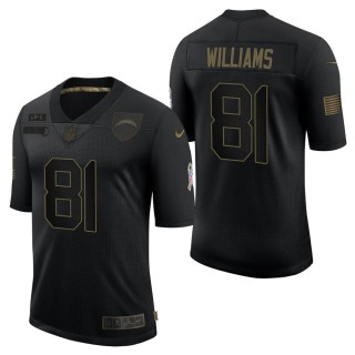 Men's Los Angeles Chargers Mike Williams Black Salute to Service Jersey