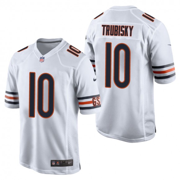 Men's Chicago Bears Mitchell Trubisky White Game Jersey