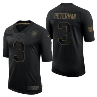 Men's Las Vegas Raiders Nathan Peterman Black Salute to Service Jersey