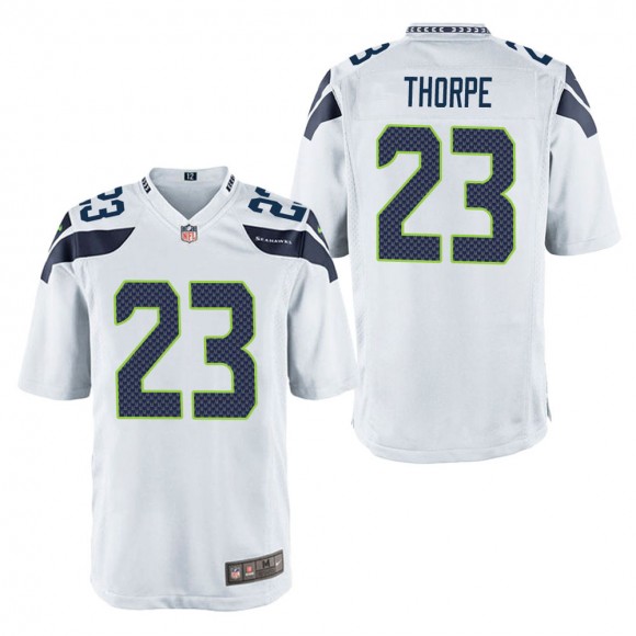 Men's Seattle Seahawks Neiko Thorpe White Game Jersey