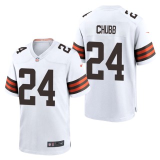 Men's Cleveland Browns Nick Chubb White Game Jersey