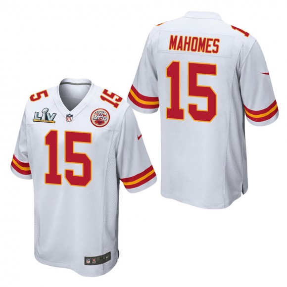 Men's Kansas City Chiefs Patrick Mahomes White Super Bowl LV Jersey