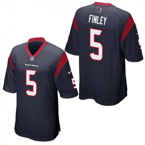 Men's Houston Texans Ryan Finley Navy Game Jersey