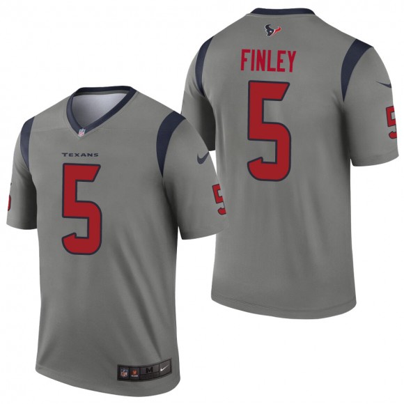 Men's Houston Texans Ryan Finley Gray Inverted Legend Jersey