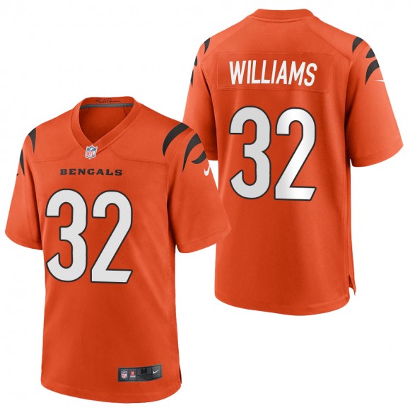 Men's Cincinnati Bengals Trayveon Williams Orange 2021 Game Jersey