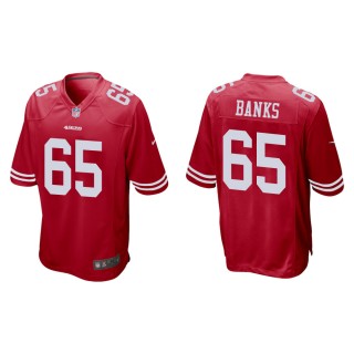 Men's San Francisco 49ers Aaron Banks #65 Scarlet Game Jersey