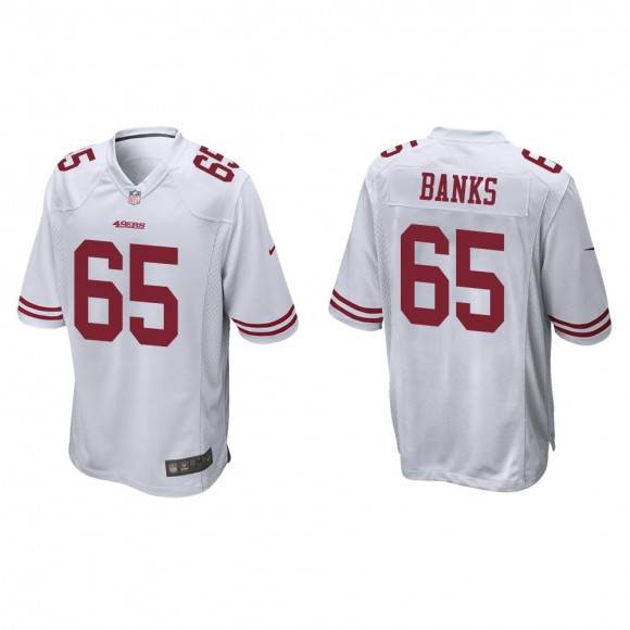 Men's San Francisco 49ers Aaron Banks #65 White Game Jersey