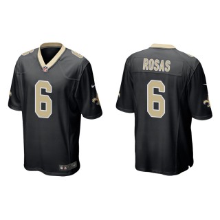 Men's New Orleans Saints Aldrick Rosas #6 Black Game Jersey