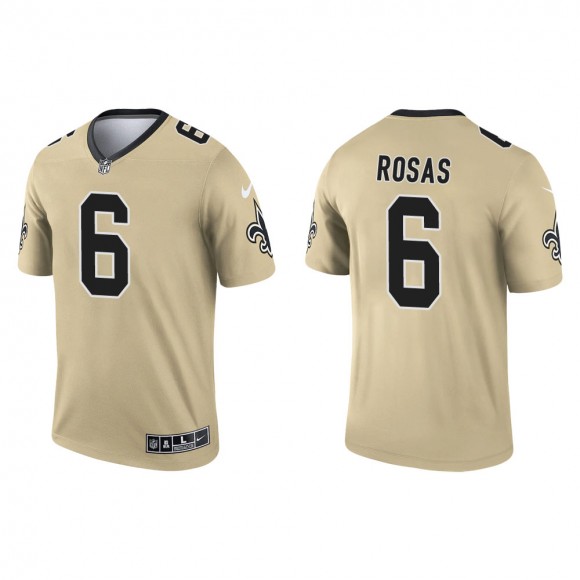 Men's New Orleans Saints Aldrick Rosas #6 Gold 2021 Inverted Legend Jersey