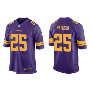 Men's Minnesota Vikings Alexander Mattison #25 Purple Alternate Game Jersey