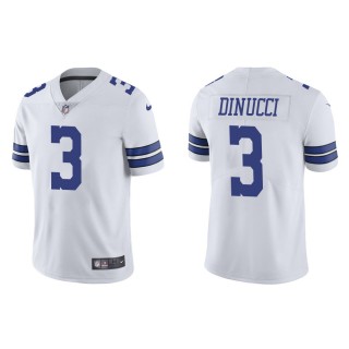 Men's Dallas Cowboys Ben DiNucci #3 White Vapor Limited Jersey