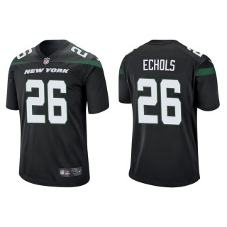 Men's New York Jets Brandin Echols #26 Black Game Jersey