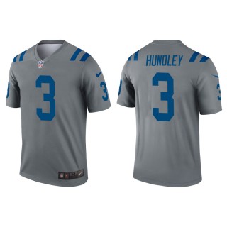 Men's Indianapolis Colts Brett Hundley #3 Gray Inverted Legend Jersey