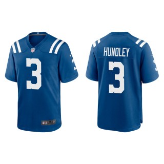Men's Indianapolis Colts Brett Hundley #3 Royal Game Jersey