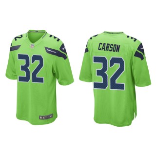 Men's Seattle Seahawks Chris Carson #32 Neon Green Alternate Game Jersey