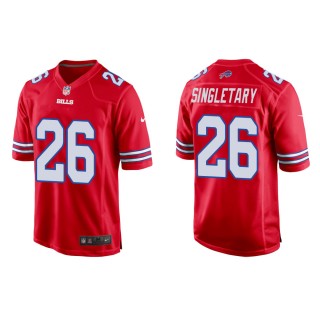 Men's Buffalo Bills Devin Singletary #26 Red Alternate Game Jersey