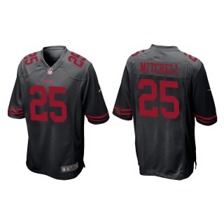 Men's San Francisco 49ers Elijah Mitchell #25 Black Game Jersey