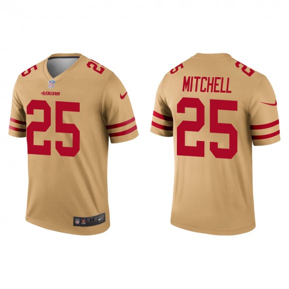 Men's San Francisco 49ers Elijah Mitchell #25 Gold Inverted Legend Jersey
