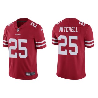 Men's San Francisco 49ers Elijah Mitchell #25 Scarlet Vapor Limited Jersey