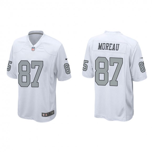 Men's Las Vegas Raiders Foster Moreau #87 White Alternate Game Jersey