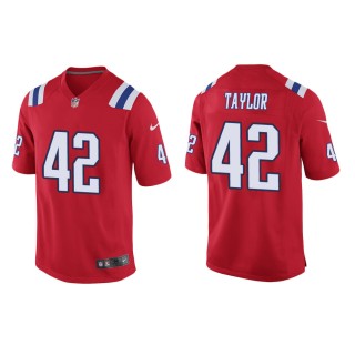 Men's New England Patriots J.J. Taylor #42 Red Alternate Game Jersey