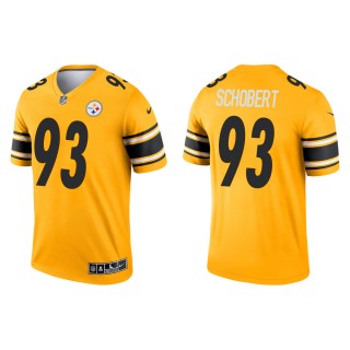 Men's Pittsburgh Steelers Joe Schobert #93 Gold 2021 Inverted Legend Jersey