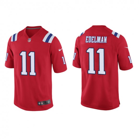 Men's New England Patriots Julian Edelman #11 Red Alternate Game Jersey