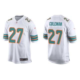 Men's Miami Dolphins Justin Coleman #27 White 2nd Alternate Game Jersey