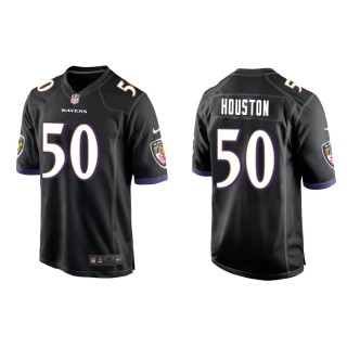 Men's Baltimore Ravens Justin Houston #50 Black Game Jersey