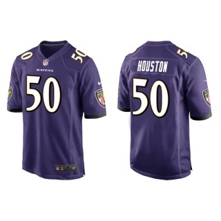 Men's Baltimore Ravens Justin Houston #50 Purple Game Jersey