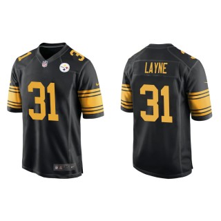Men's Pittsburgh Steelers Justin Layne #31 Black Alternate Game Jersey